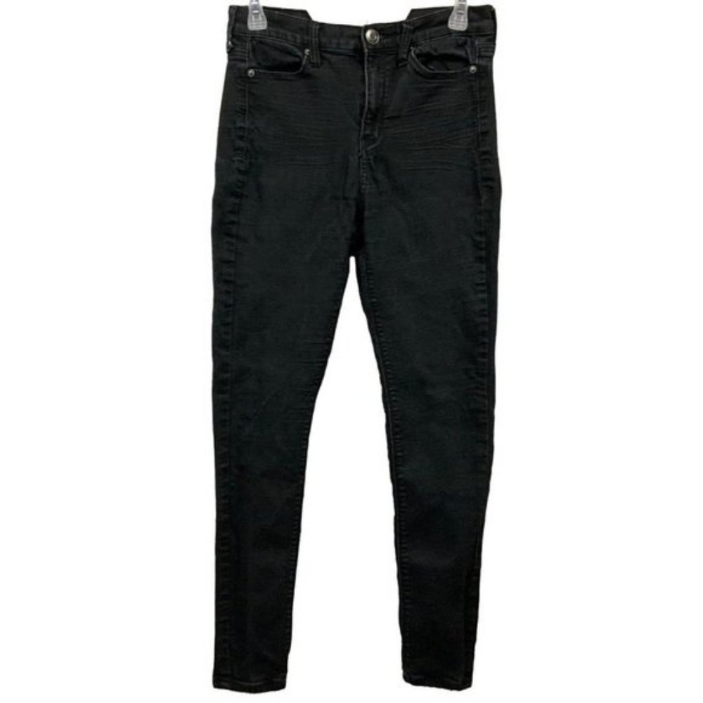 Mudd Womens Denim Jeans Sz 7 Black High Rise Skinny Jeans Cute Casual Pockets Zi